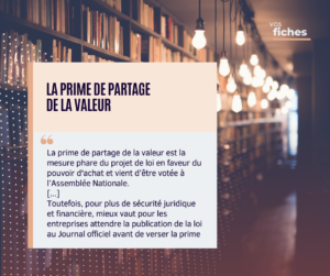 Prime de partage de la valeur